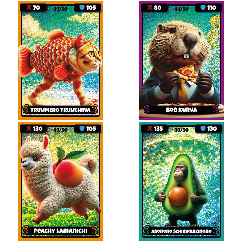 BRAINROT Holograficzne Karty z Tatuażami