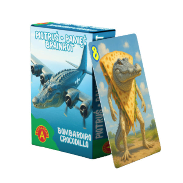 Karty Piotruś i Pamięć z Bombardiro Crocodillo
